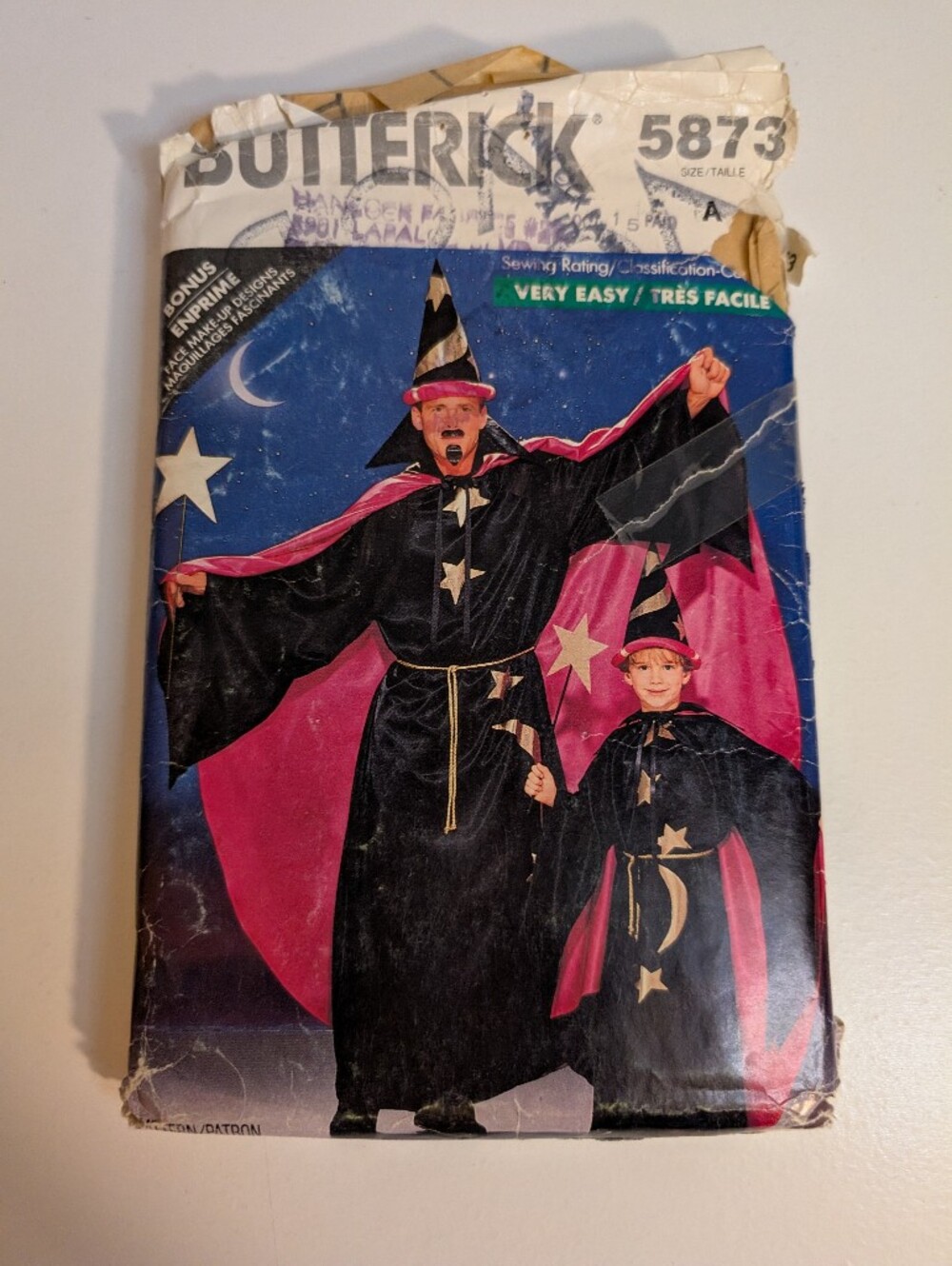 Butterick 5873 Wizard Costume Sewing Pattern Vintage Unisex